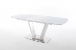 VANITA 160/210x76x95 jedálenský stôl, sklo/lak mat biely