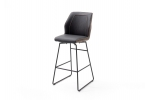 Aberdeen II barová stolička  otočná o 180°koženka-látka  hnedá  podnož lyžiny antracit 
