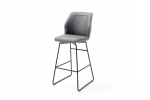 Aberdeen II barová stolička otočná o180° koženka-látka  šedá  podnož antracit lyžiny   