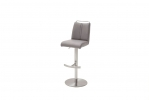 Giulia A barová stolička  koža, ľadovo šedá