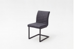 KIAN A jedálenská stolička bez podrúčok, koženka Vintage šedá