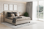 Anita 2 s olemovaním čela, látka Roko 01 beige, nožičky wenge