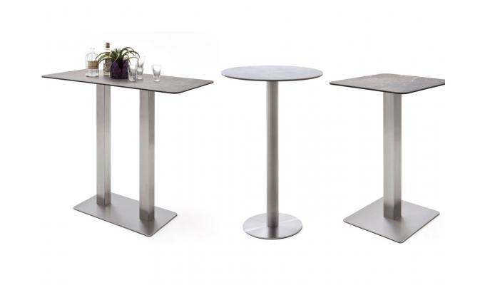 ZARINA 3 bar.stôl, nerez/keramika mokka + GIULIA A,B,C bar.stoličky koža antracit