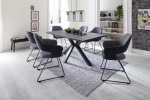 NAGANO stôl, doska antracit, podnož čierna + NEWCASTLE stoličky, charcoal