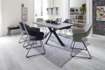 NAGANO stôl, doska šedá, podnož čierna + NEWCASTLE stoličky, mix farieb