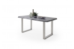 CALABRIA 200,220,240 jedálenský stôl šedá piesková,plát 5,5cm +podnož tvaru U nerez brúsena