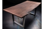 Stôl CALABRIA  - orech - 5,5 cm hrubý - podnož U-nerez brúsený