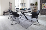 NEWCASTLE jedálenská stolička charcoal, podnož antracit + NAGANO jedálenský stôl