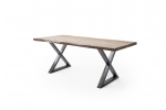 CALABRIA 200,220,240 jedálenský stôl prírodná,plát 5,5cm +podnož tvaru X antik 