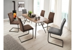 AOSTA jedálenská stolička, 4x hnedá 2x antracit + ALBERTA jedálenský stôl
