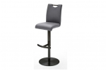 ALESI barová stolička koženka šedá podnož čierna lakovaná okrúhla