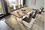 RABEA jedálenská stolička, piesková, hnedá +CASTELLO jedálenský stôl
