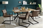 KIAN A jedálenská stolička, koženka Vintage hnedá + jedálenský stôl ELIOT