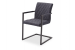 KIAN B jedálenská stolička s podrúčkami, koženka Vintage šedá